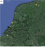 Ligging locaties voor het Bot en visziekte meetprogramma