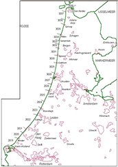 Ligging kustdelen Hollandse kust