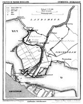 Kaart van de gemeente Buiksloot uit 1868