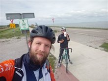 Een selfie van Eline Kolb en haar vriend tijdens een ‘rondje’ Markermeer